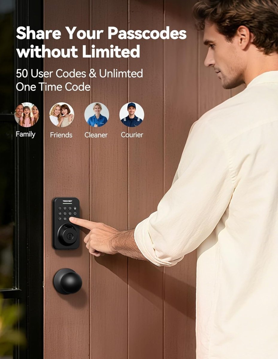 TECKNETFingerprint Keypad Door Lock with Handle - [Color/Material] [Main Feature] for [Target Device/Scenario]