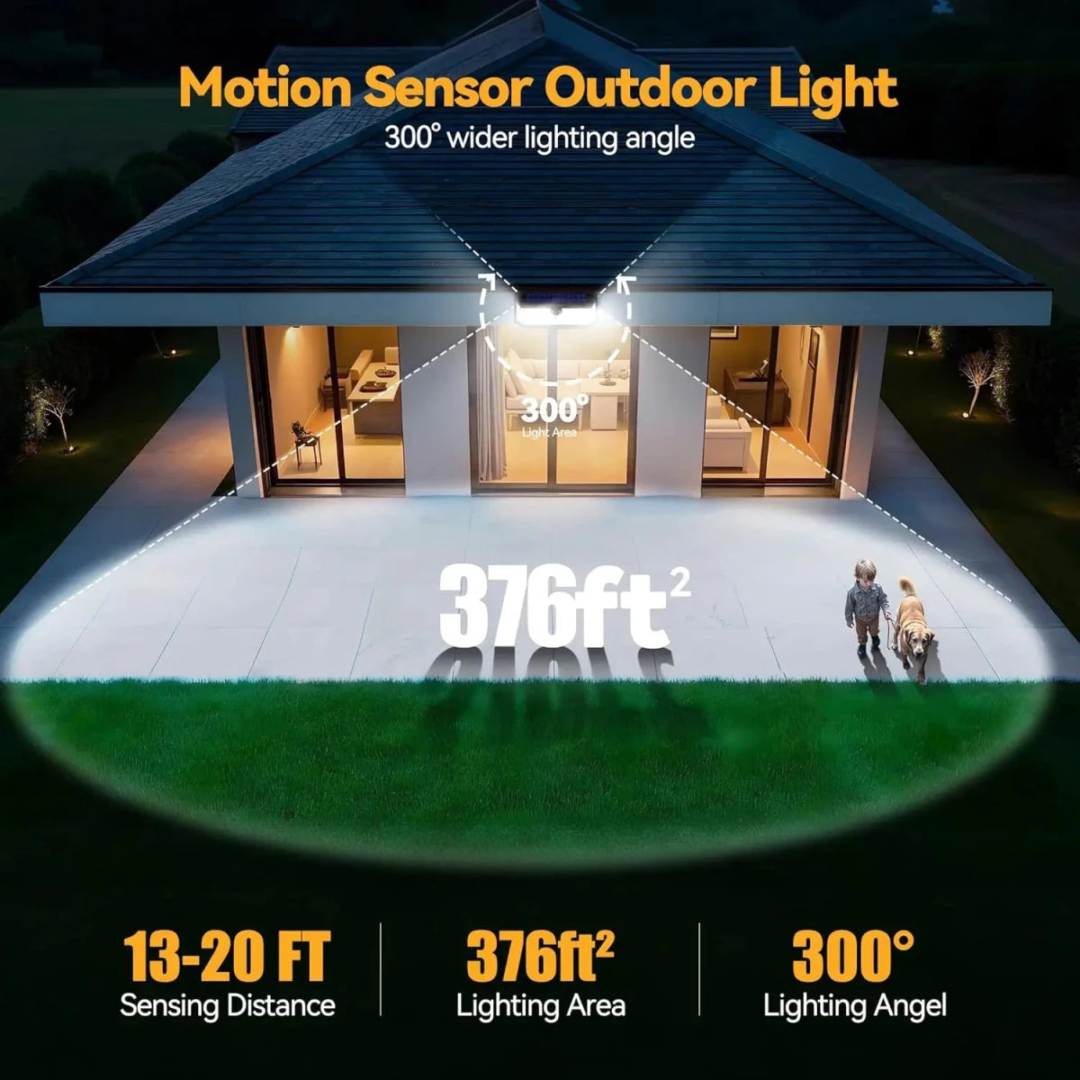 TECKNETTECKNET 4200Lm 416 LED Solar Lights Outdoor Waterproof