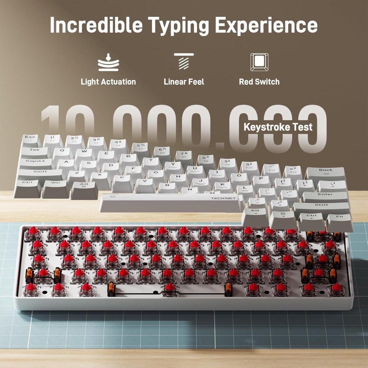 TECKNETTECKNET 60% Mechanical Gaming Keyboard, Ultra - Compact Wired RGB Backlit Keyboard - [Color/Material] [Main Feature] for [Target Device/Scenario]