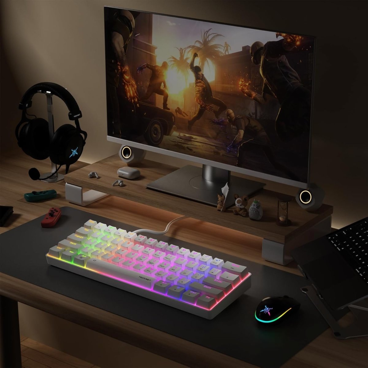 TECKNETTECKNET 60% Mechanical Gaming Keyboard, Ultra - Compact Wired RGB Backlit Keyboard - [Color/Material] [Main Feature] for [Target Device/Scenario]