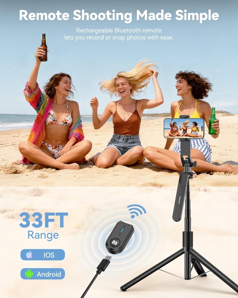 TECKNETTECKNET 71" Phone Tripod & Selfie Stick - [Color/Material] [Main Feature] for [Target Device/Scenario]