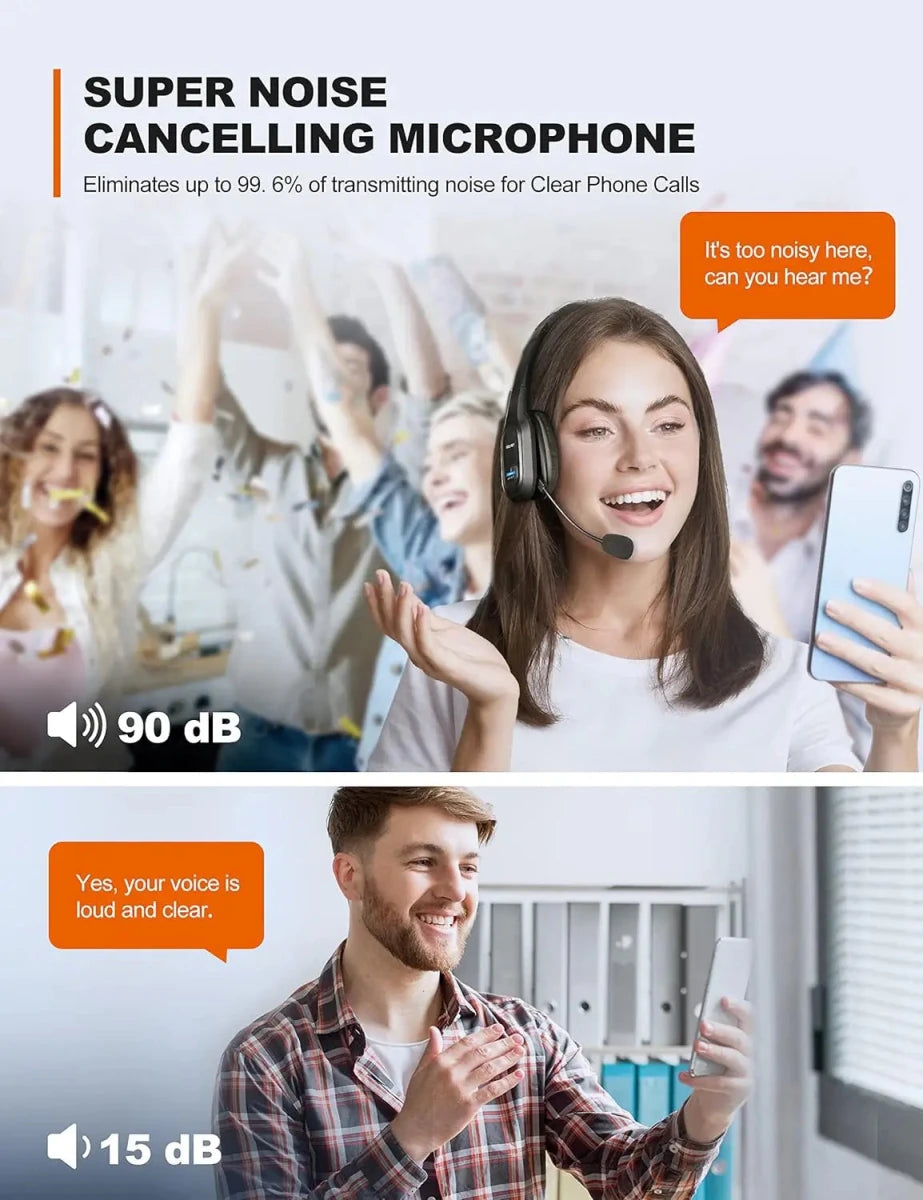 TECKNETTECKNET Bluetooth Headset With Mic Noise Canceling
