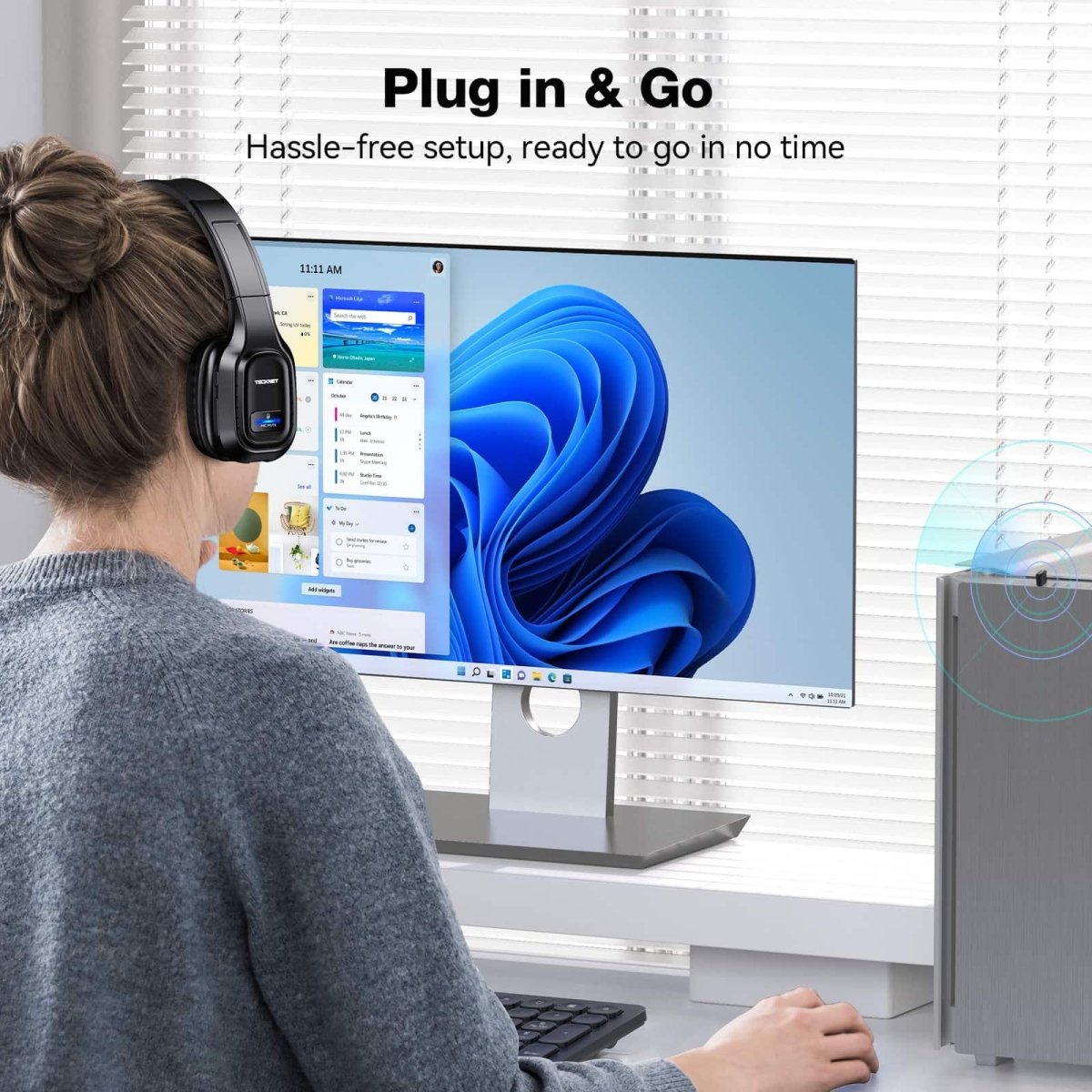 TECKNETTECKNET Bluetooth Headset With Mic Noise Canceling - [Color/Material] [Main Feature] for [Target Device/Scenario]