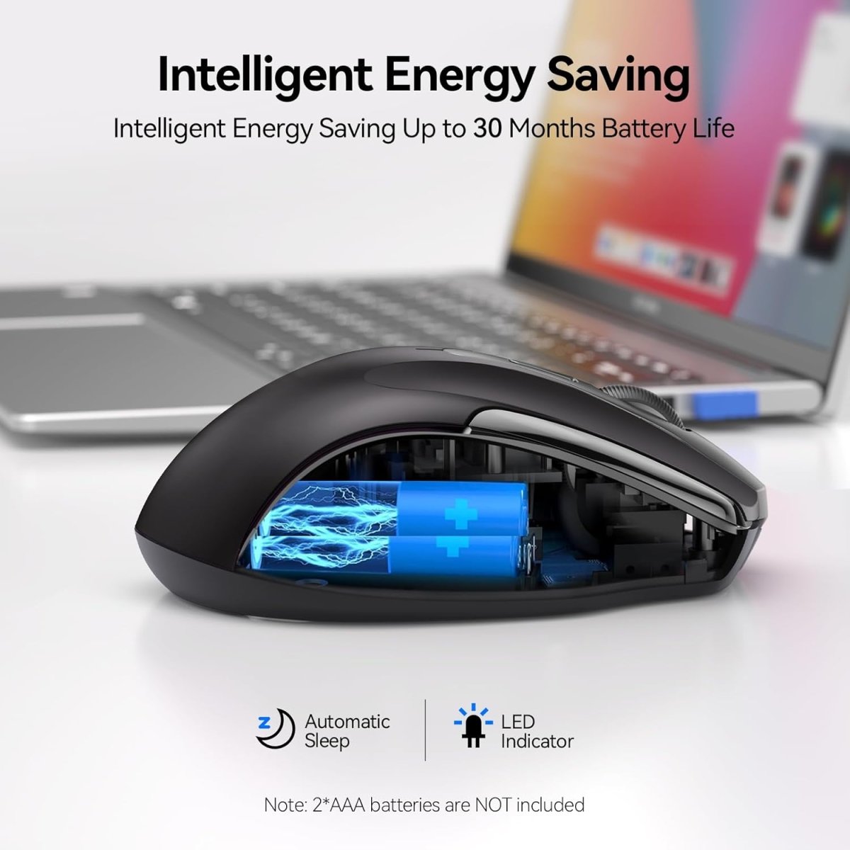TECKNETTECKNET Bluetooth Mouse, 4800DPI Wireless Mouse Computer Silent Click USB Mice Bluetooth 3.0/5.0 and 2.4GHz Connectivity with 6 Adjustable DPI, 30 Months Battery Life Cordless Mouse for Laptop - [Color/Material] [Main Feature] for [Target Device/Scenario]