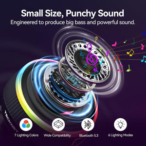 TECKNETTECKNET Bluetooth Shower Speaker, IPX7 Waterproof - [Color/Material] [Main Feature] for [Target Device/Scenario]