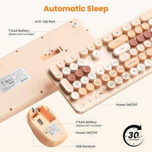 TECKNETTECKNET Colorful Wireless Keyboard and Mouse Combo - [Color/Material] [Main Feature] for [Target Device/Scenario]
