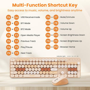 TECKNETTECKNET Colorful Wireless Keyboard and Mouse Combo - [Color/Material] [Main Feature] for [Target Device/Scenario]