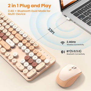 TECKNETTECKNET Colorful Wireless Keyboard and Mouse Combo - [Color/Material] [Main Feature] for [Target Device/Scenario]