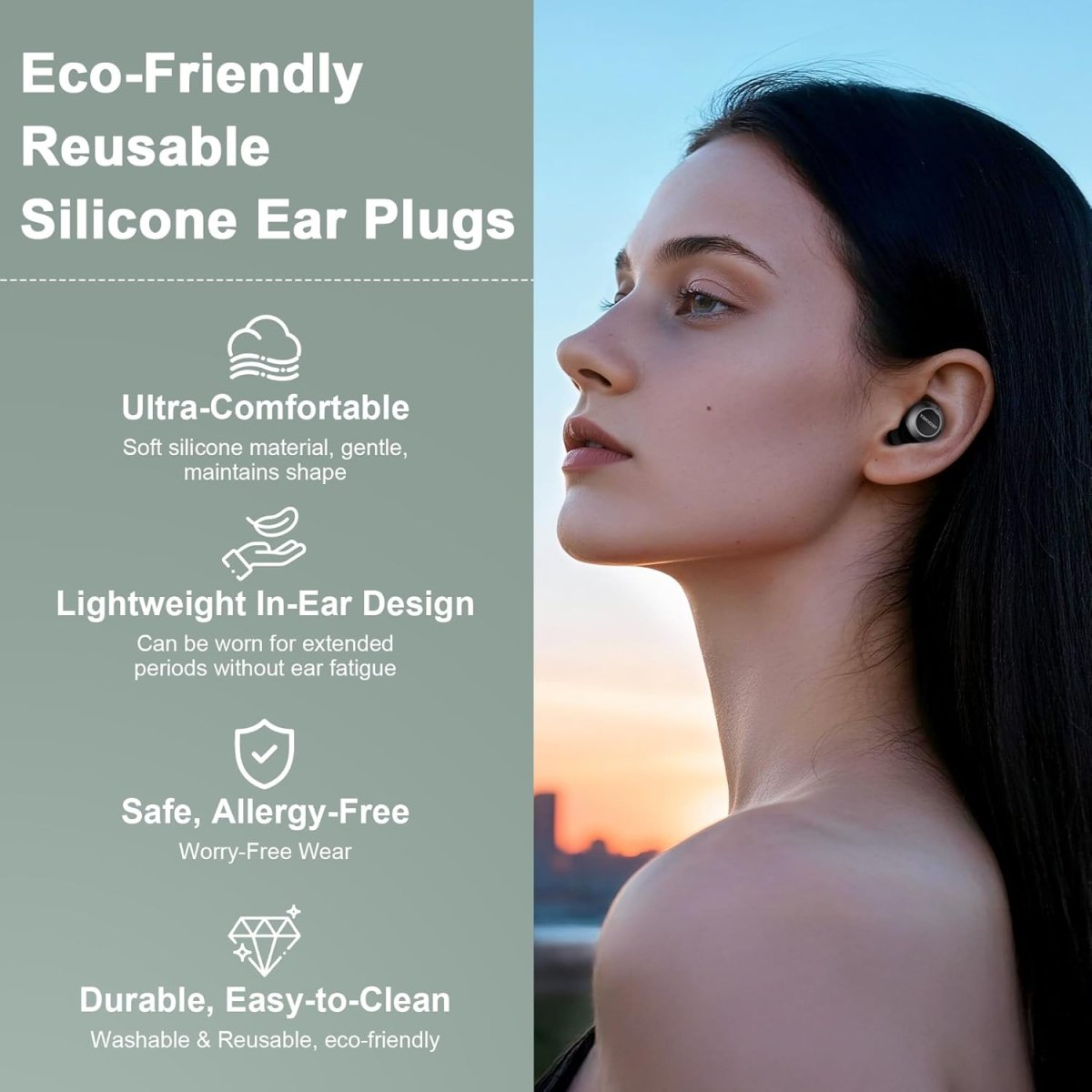 TECKNETTECKNET Ear Plugs for Sleeping Noise Cancelling - 3 Adjustable Levels Noise Earplugs with 8 EarTips - [Color/Material] [Main Feature] for [Target Device/Scenario]