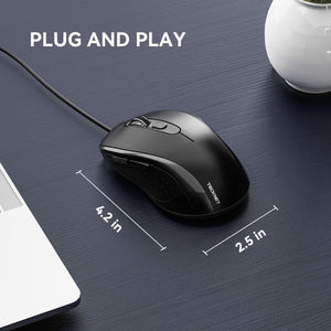 TECKNETTECKNET Ergonomic 3600 DPI USB Wired Mouse - [Color/Material] [Main Feature] for [Target Device/Scenario]
