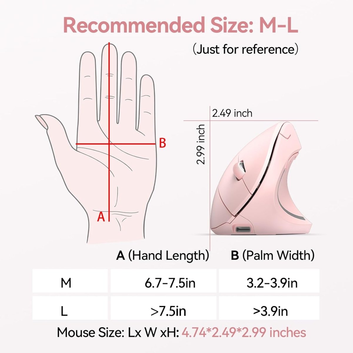 TECKNETTECKNET Ergonomic Mouse Wireless, Rechargeable Mouse Silent for Carpal Tunnel Right Hand, 2.4GHz USB Vertical Mouse Wireless for Laptop, 5 Adjustable 4800 DPI, Computer, MacBook, Desktop - [Color/Material] [Main Feature] for [Target Device/Scenario]