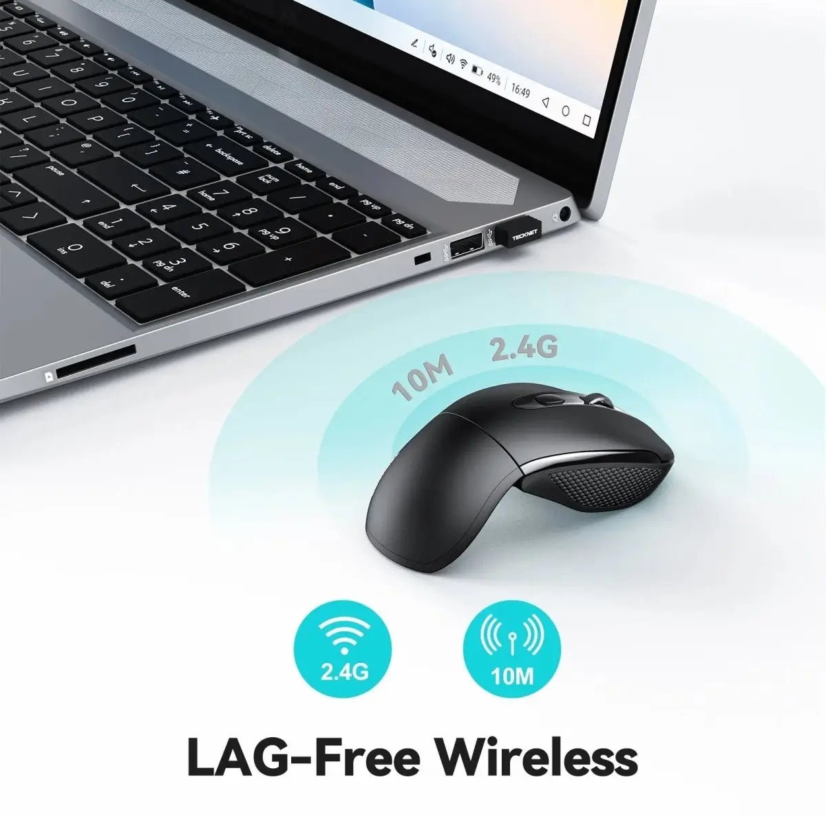 TECKNETTECKNET Foldable 2.4G 2000 DPI Wireless Mouse