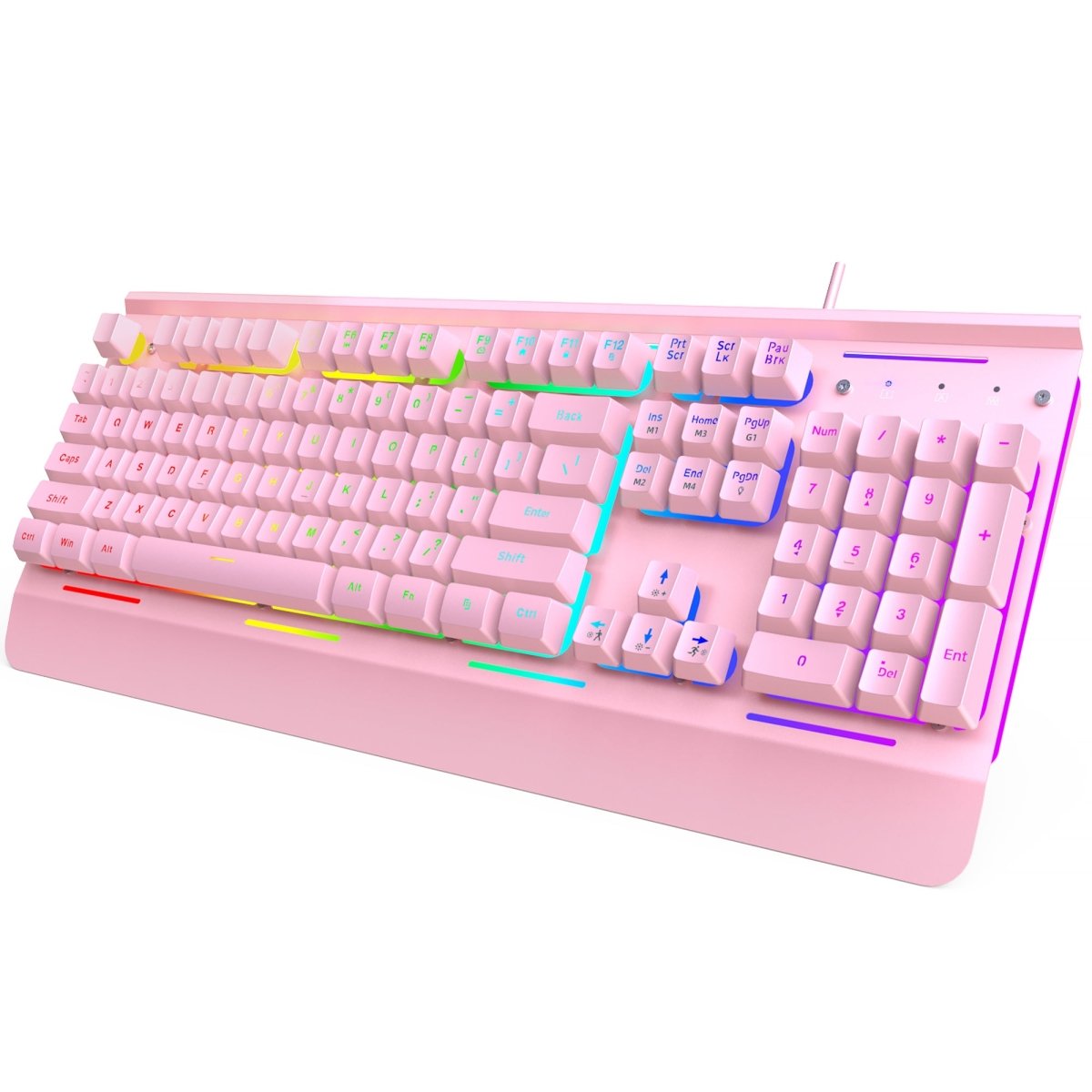 TECKNETTECKNET Gaming Keyboard, USB Wired Computer Keyboard, 15 - Zone RGB Illumination, IP32 Water Resistance, 25 Anti - ghosting Keys, All - Metal Panel (Whisper Quiet Gaming Switch) - [Color/Material] [Main Feature] for [Target Device/Scenario]