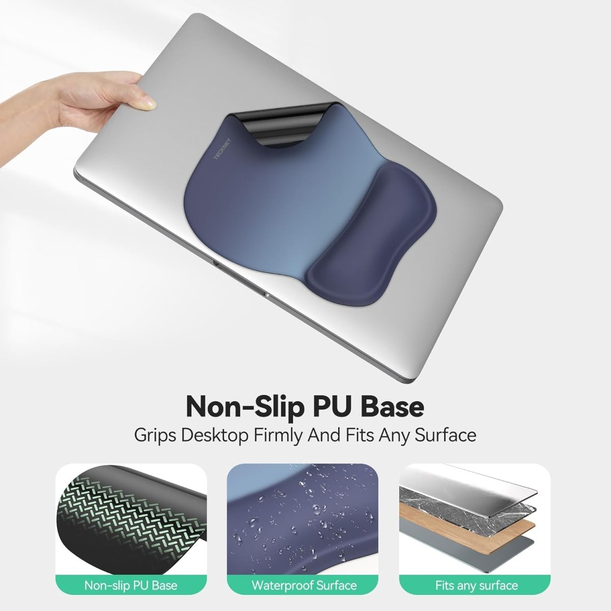 TECKNETTECKNET Gel Mouse Pad with Wrist Rest, Ergonomic Office Mousepad with Wrist Support - Non - Slip & Smooth Surface Comfortable Desk Accessories Mat for Office, Gaming and Study - Gradient - [Color/Material] [Main Feature] for [Target Device/Scenario]