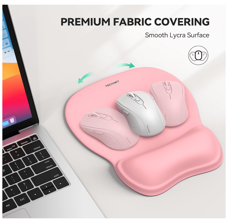 TECKNETTECKNET Gel Mouse Pad with Wrist Rest, Ergonomic Office Mousepad with Wrist Support - Non - Slip & Smooth Surface Comfortable Desk Accessories Mat for Office, Gaming and Study - Pink - [Color/Material] [Main Feature] for [Target Device/Scenario]