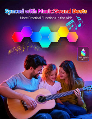 TECKNETTECKNET Hexagon LED Lights,8 Pack RGB Gaming Hex Wall Light Panels Sync to Music,Smart Lights with APP & Remote & Wired Control - [Color/Material] [Main Feature] for [Target Device/Scenario]