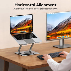 TECKNETTECKNET Laptop Stand for Desk, 360 Rotating Base - [Color/Material] [Main Feature] for [Target Device/Scenario]