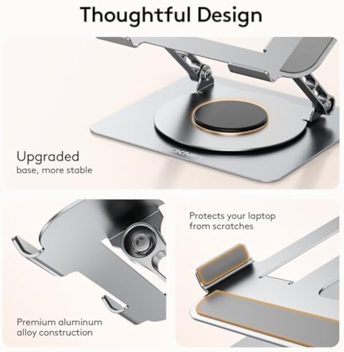 TECKNETTECKNET Laptop Stand for Desk, 360 Rotating Base - [Color/Material] [Main Feature] for [Target Device/Scenario]