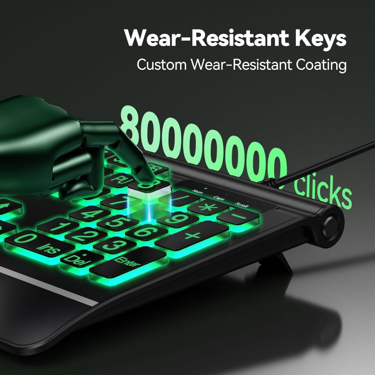 TECKNETTECKNET Large Print Backlit Keyboard, Wired - [Color/Material] [Main Feature] for [Target Device/Scenario]