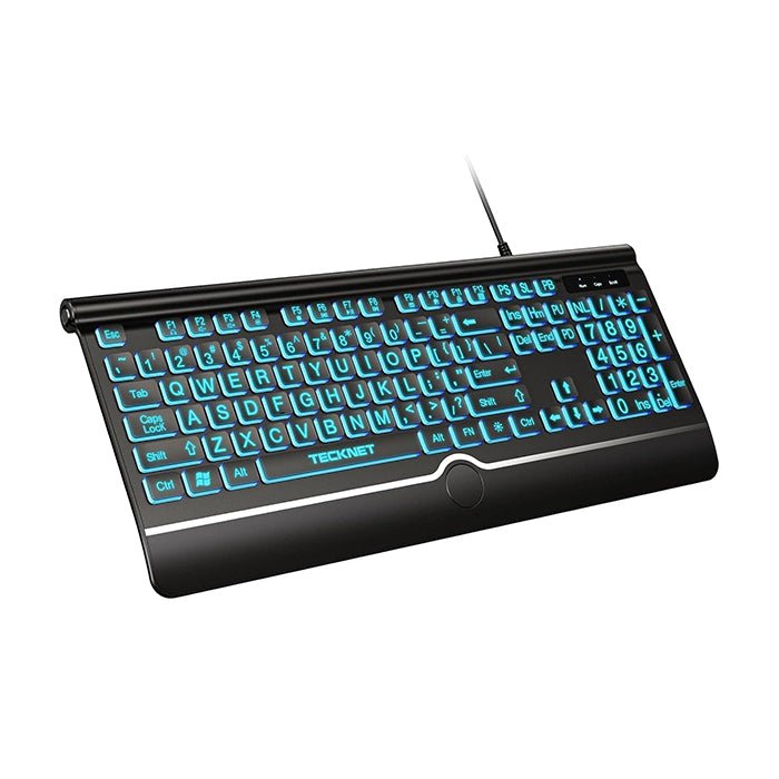 TECKNETTECKNET Large Print Backlit Keyboard, Wired - [Color/Material] [Main Feature] for [Target Device/Scenario]