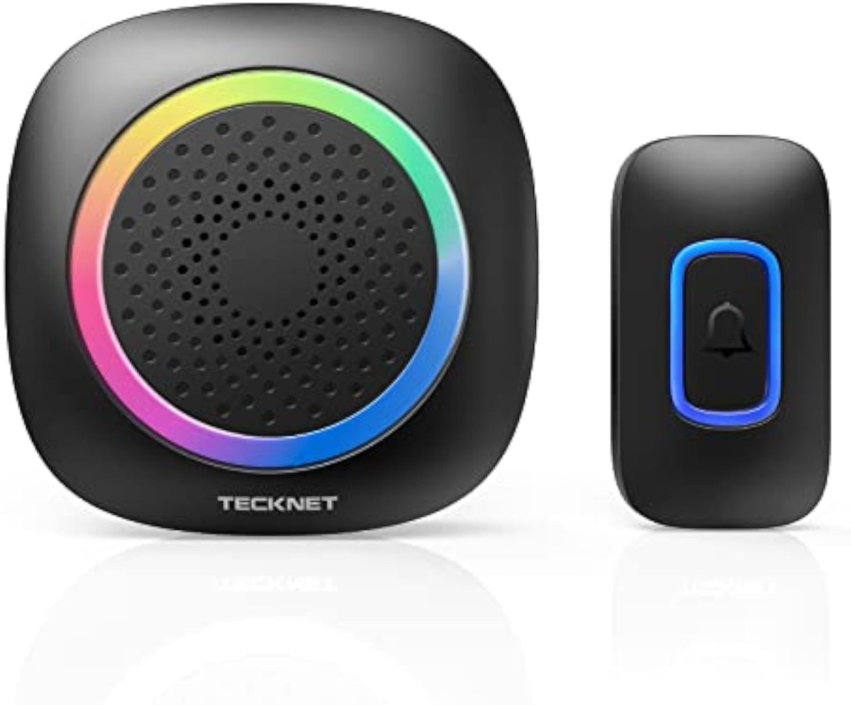 TECKNETTECKNET Longest 1300 Feet Wireless Doorbell with RGB Alarm Lighting,Battery - Powered IP66 Waterproof Design,60+Chimes & 5 - Level Volume for Home/Apartment/Classroom/Business,4.5 - Year Battery Life - [Color/Material] [Main Feature] for [Target Device/Scenario]