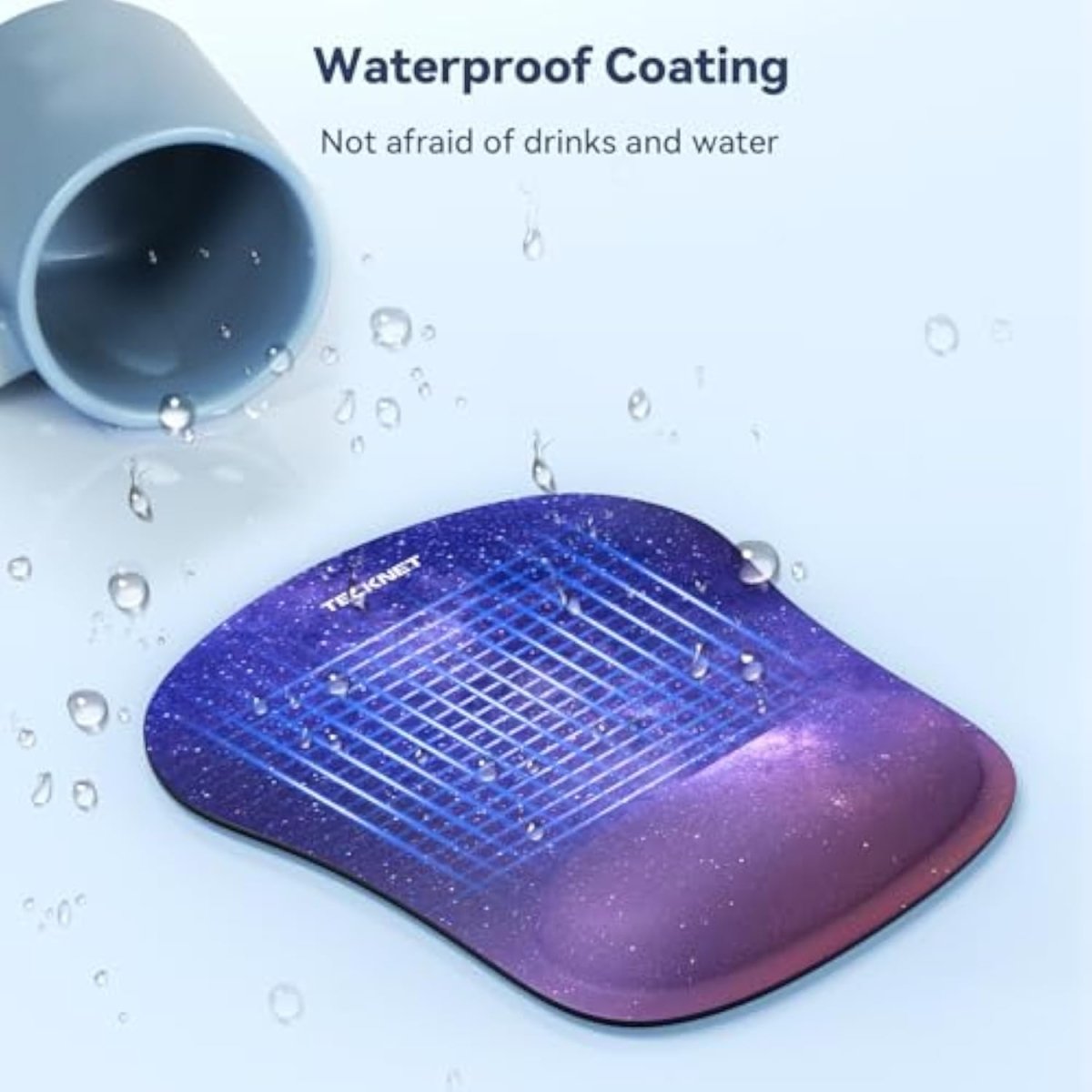 TECKNETTECKNET Mouse Pad with Wrist Support, Ergonomic Gaming Mouse Pad Pain Relief, Portable Comfortable Mousepad for Computer, Laptop, Office, Home - Non - Slip Base, Waterproof Surface - [Color/Material] [Main Feature] for [Target Device/Scenario]