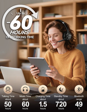 TECKNETTECKNET Multi - Scenario Single - Ear Wireless Headset with Mic - [Color/Material] [Main Feature] for [Target Device/Scenario]