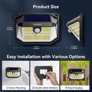 TECKNETTECKNET Outdoor Waterproof Solar Light With 231 LED - [Color/Material] [Main Feature] for [Target Device/Scenario]