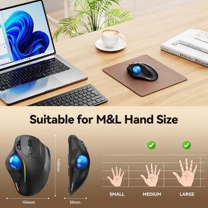 TECKNETTECKNET Pro Wireless Trackball Mouse, Bluetooth Mouse with Ergonomic Thumb Control - [Color/Material] [Main Feature] for [Target Device/Scenario]