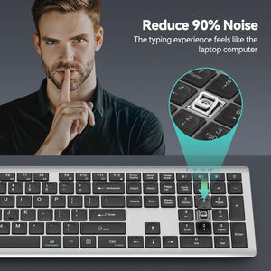 TECKNETTECKNET Rechargeable Bluetooth Keyboard, 4 - Device Free Switching (2.4G+BT) - [Color/Material] [Main Feature] for [Target Device/Scenario]