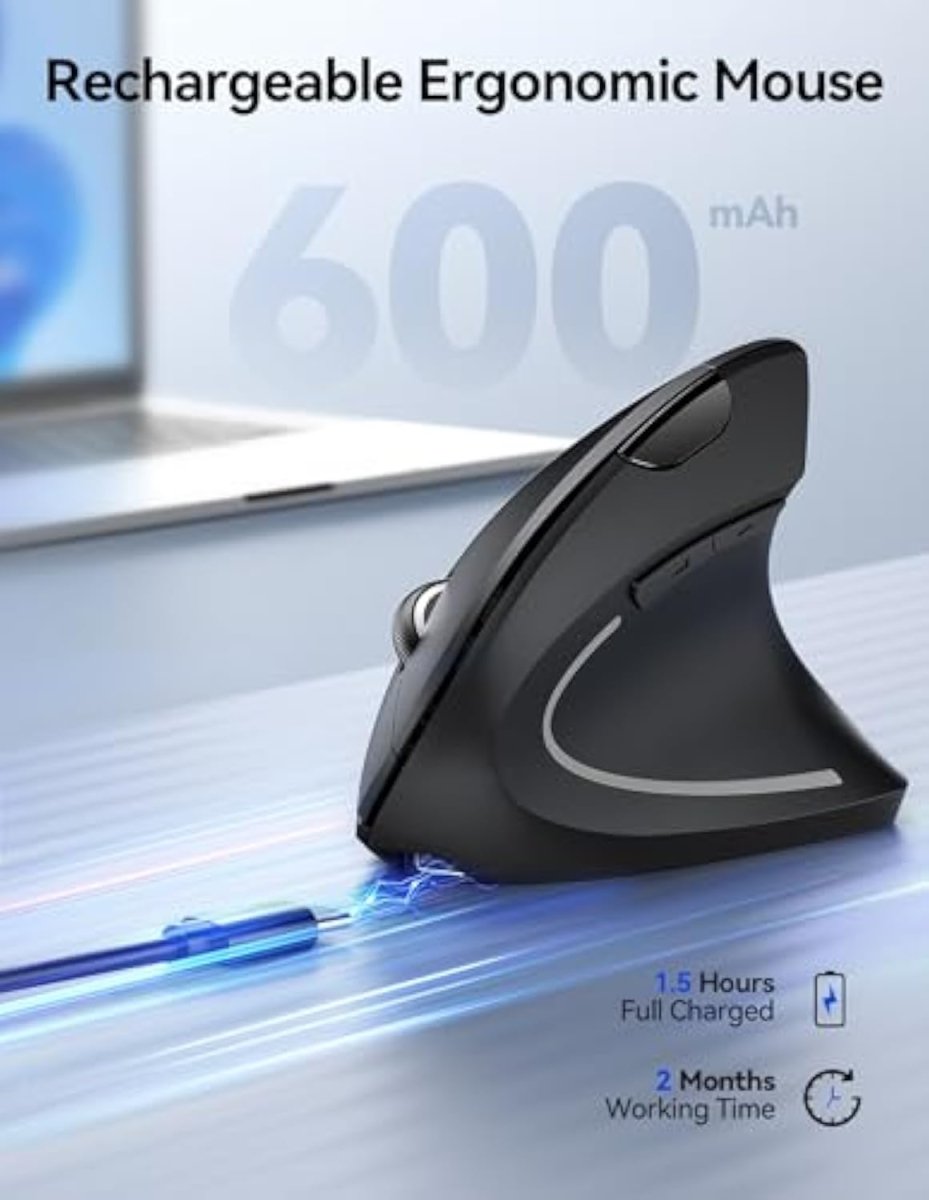 TECKNETTECKNET Rechargeable Wireless Ergonomic Mouse - [Color/Material] [Main Feature] for [Target Device/Scenario]