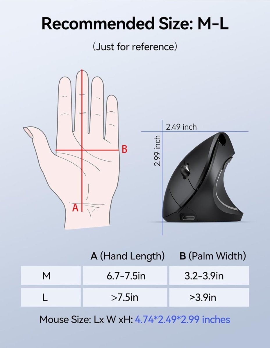 TECKNETTECKNET Rechargeable Wireless Ergonomic Mouse - [Color/Material] [Main Feature] for [Target Device/Scenario]