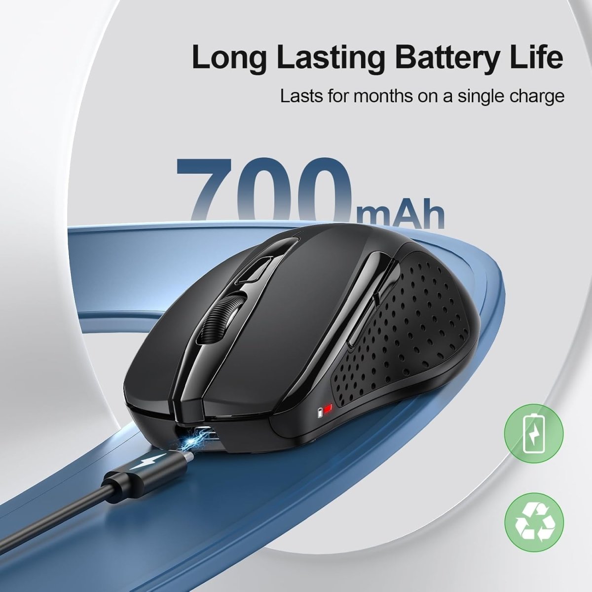 TECKNETTECKNET Rechargeable Wireless Mouse, 2.4G Silent Mouse, 6 Adjustable 4800 DPI - [Color/Material] [Main Feature] for [Target Device/Scenario]