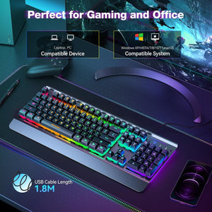 TECKNETTECKNET RGB Gaming Keyboard - [Color/Material] [Main Feature] for [Target Device/Scenario]