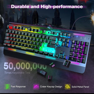 TECKNETTECKNET RGB Gaming Keyboard - [Color/Material] [Main Feature] for [Target Device/Scenario]