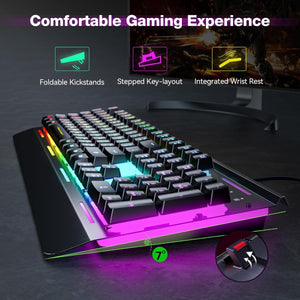 TECKNETTECKNET RGB Gaming Keyboard - [Color/Material] [Main Feature] for [Target Device/Scenario]