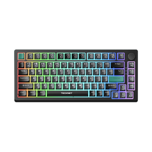 TECKNETTECKNET RGB Gaming Keyboard,Compact 83 Keys Wired Keyboard with Volumn Knob