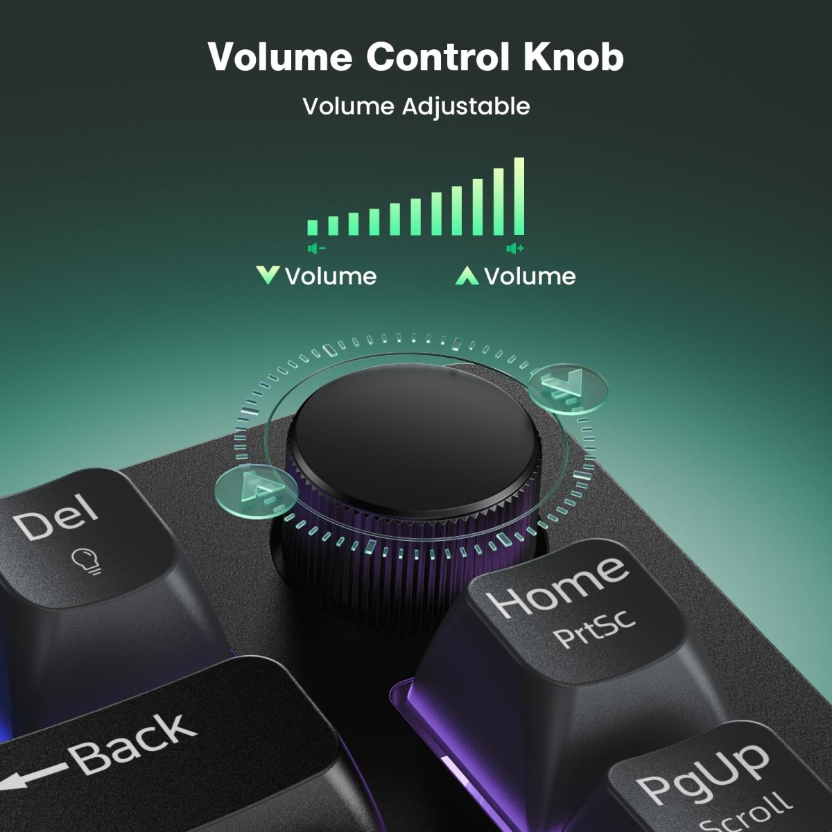 TECKNETTECKNET RGB Gaming Keyboard,Compact 83 Keys Wired Keyboard with Volumn Knob - [Color/Material] [Main Feature] for [Target Device/Scenario]