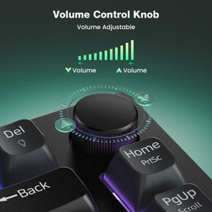 TECKNETTECKNET RGB Gaming Keyboard,Compact 83 Keys Wired Keyboard with Volumn Knob - [Color/Material] [Main Feature] for [Target Device/Scenario]
