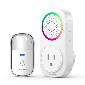 TECKNETTECKNET Self - Powered Wireless Doorbell Kit - Plug - Through Door Bell with RGB Light - [Color/Material] [Main Feature] for [Target Device/Scenario]