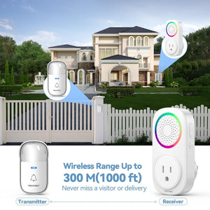 TECKNETTECKNET Self - Powered Wireless Doorbell Kit - Plug - Through Door Bell with RGB Light - [Color/Material] [Main Feature] for [Target Device/Scenario]