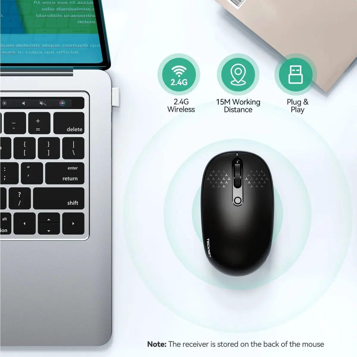 TECKNETTECKNET Silent 2.4G 1600 DPI Wireless Mouse - [Color/Material] [Main Feature] for [Target Device/Scenario]