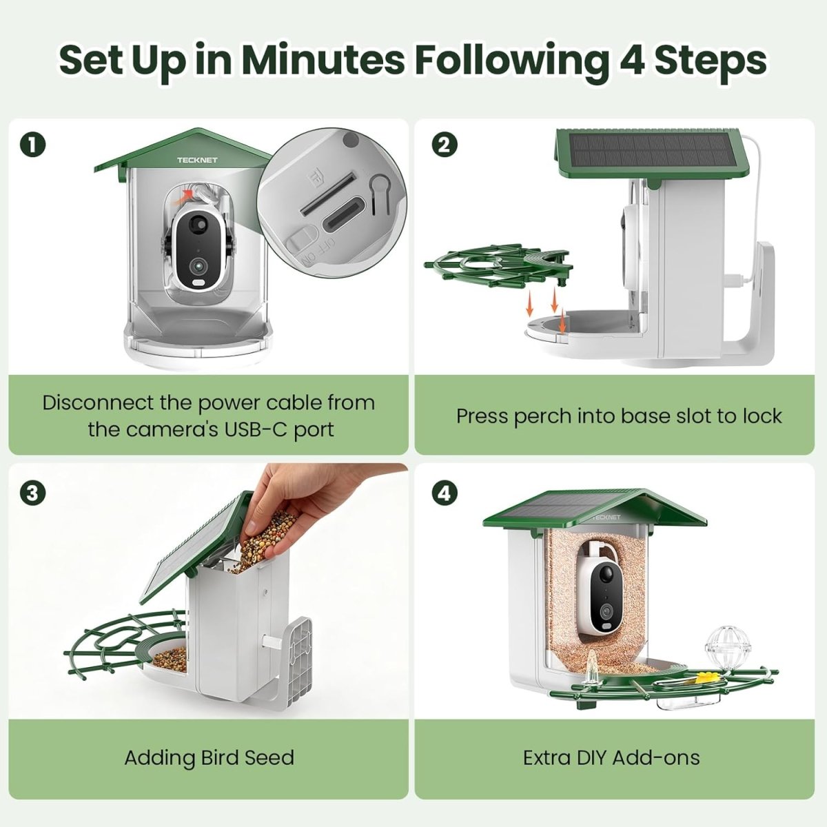 TECKNETTECKNET Smart Bird Feeder with Camera - [Color/Material] [Main Feature] for [Target Device/Scenario]