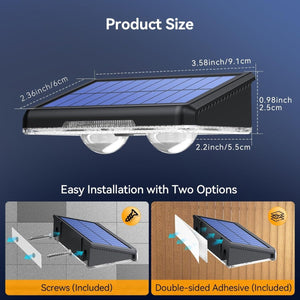 TECKNETTECKNET Solar Fence Lights Outdoor 3 Modes 3500K/4500K/6500K - [Color/Material] [Main Feature] for [Target Device/Scenario]