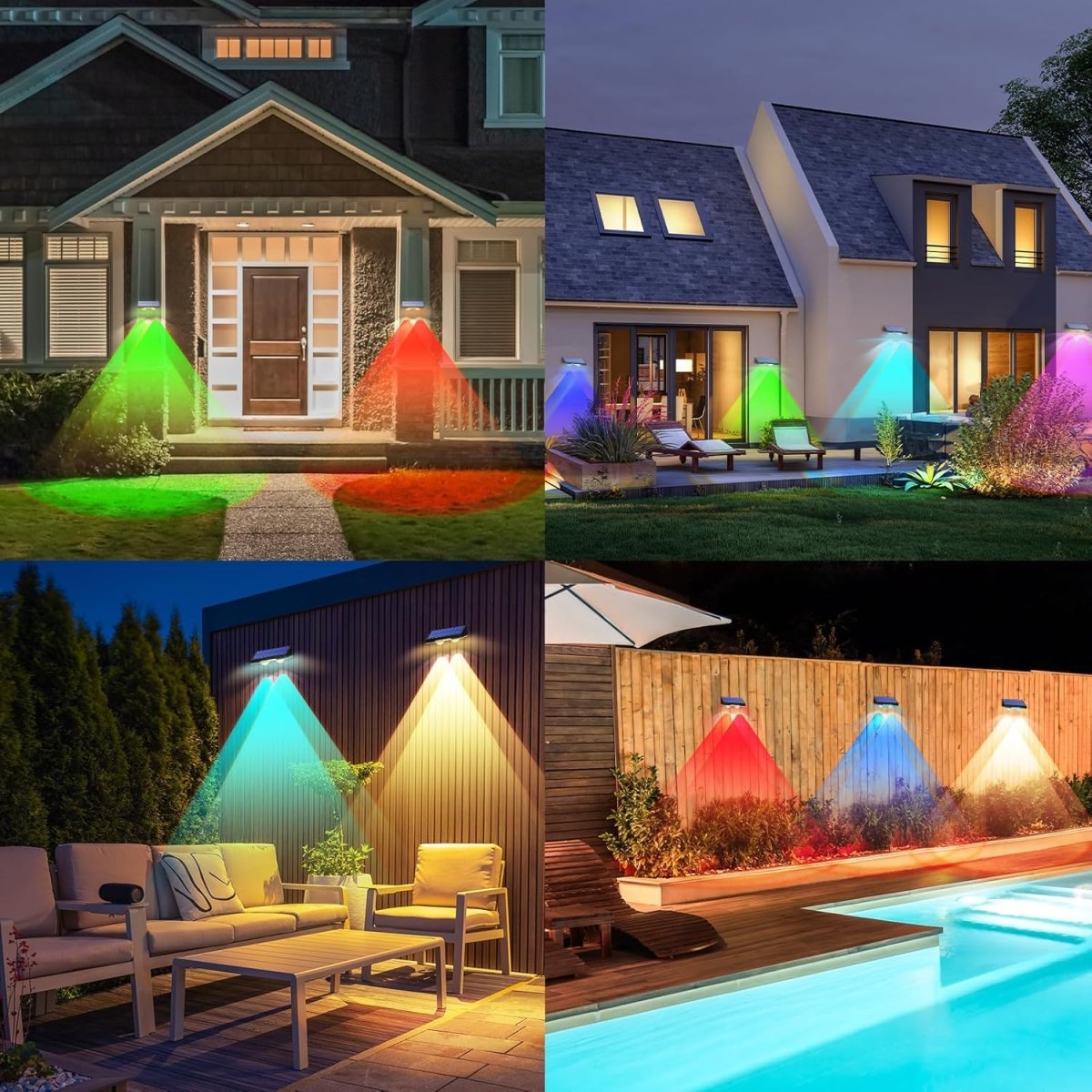 TECKNETTECKNET Solar Fence Lights Outdoor - [Color/Material] [Main Feature] for [Target Device/Scenario]