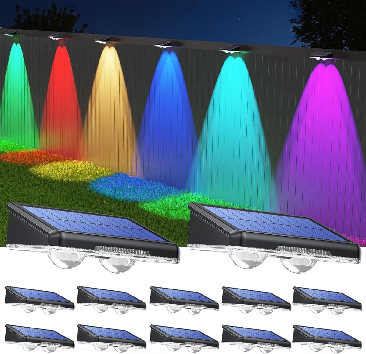 TECKNETTECKNET Solar Fence Lights Outdoor - [Color/Material] [Main Feature] for [Target Device/Scenario]
