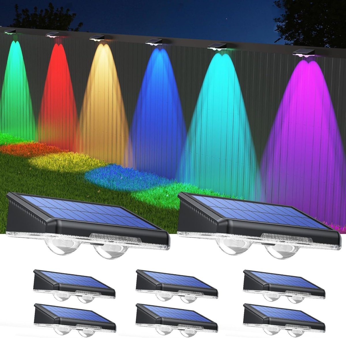 TECKNETTECKNET Solar Fence Lights Outdoor - [Color/Material] [Main Feature] for [Target Device/Scenario]
