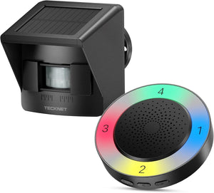 TECKNETTECKNET Solar Wireless Driveway Alarm with 2600FT Long Range & 36 Melodies & 5 Volumes and Supports 4 Zones Weatherproof Motion Sensor Alarm to Protect Inside/Outside Property (1 Receiver 1 Sensor) - [Color/Material] [Main Feature] for [Target Device/Scenario]