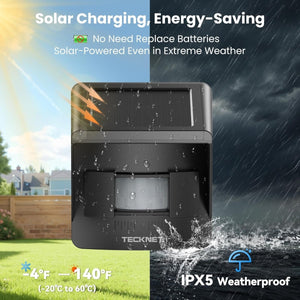 TECKNETTECKNET Solar Wireless Driveway Alarm with 2600FT Long Range & 36 Melodies & 5 Volumes and Supports 4 Zones Weatherproof Motion Sensor Alarm to Protect Inside/Outside Property (1 Receiver 1 Sensor) - [Color/Material] [Main Feature] for [Target Device/Scenario]