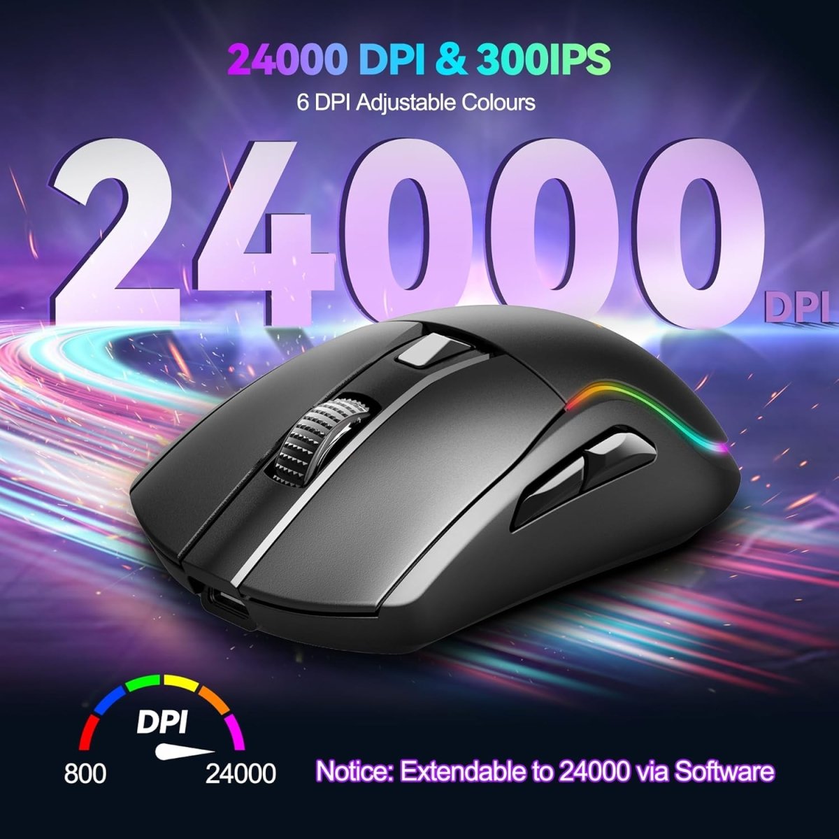 TECKNETTECKNET Tri - Mode Wireless Gaming Mouse - [Color/Material] [Main Feature] for [Target Device/Scenario]